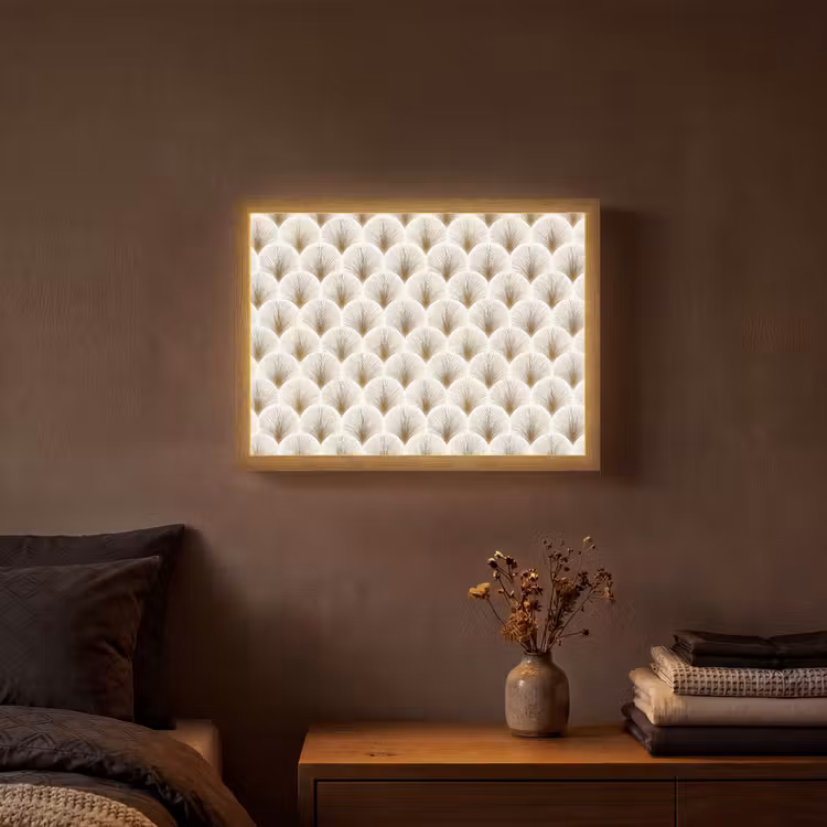 Lightbox - Wandlamp - Waaiers - Art Deco - Elegant - Goud - Wit — 3