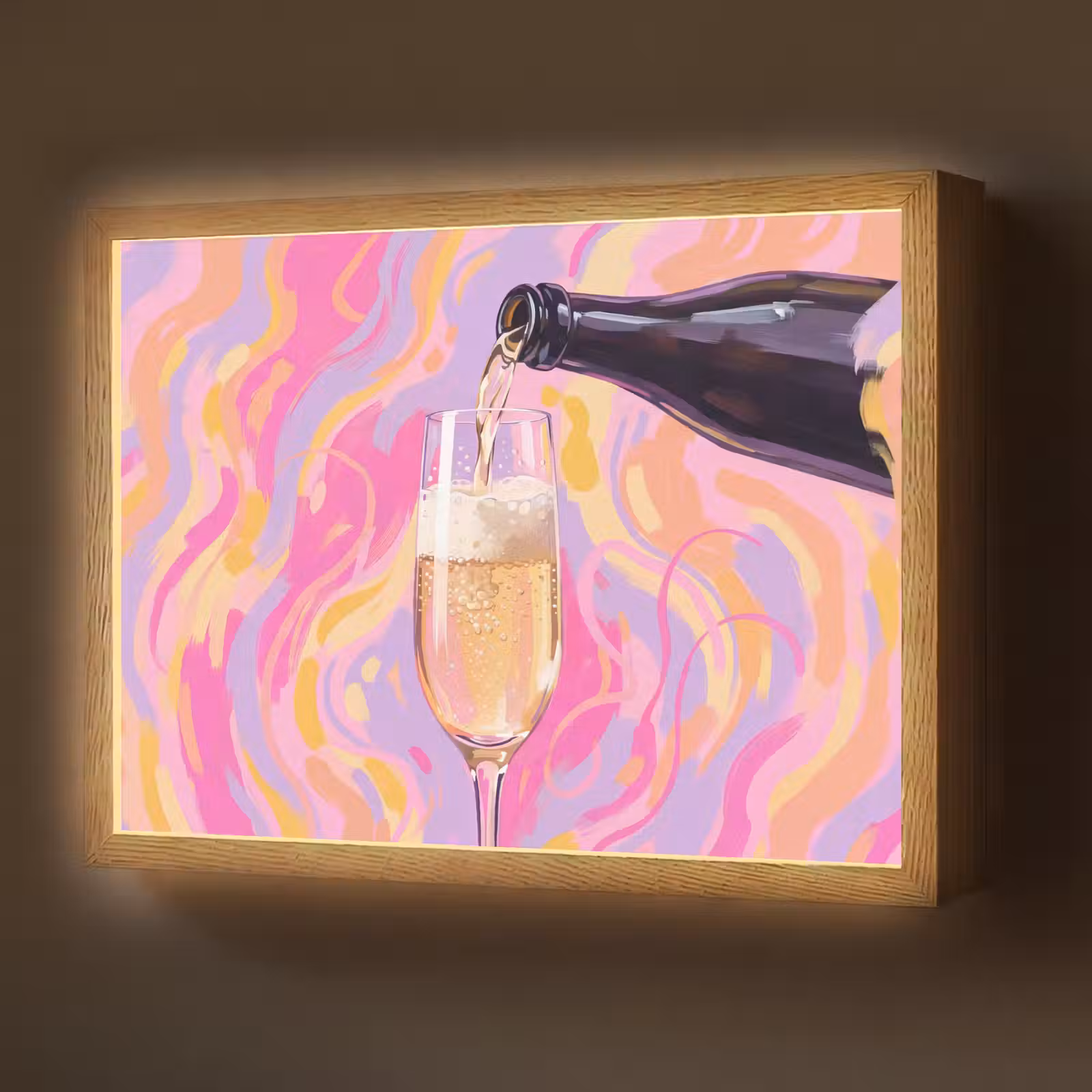 Lightbox - Wandlamp - Drank - Inschenken - Feest - Abstract - Roze — 1