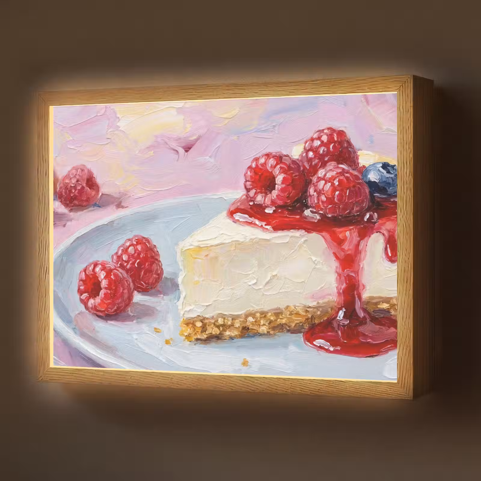 Lightbox - Wandlamp - Eten - Cheesecake - Bessen - Abstract - Roze — 1