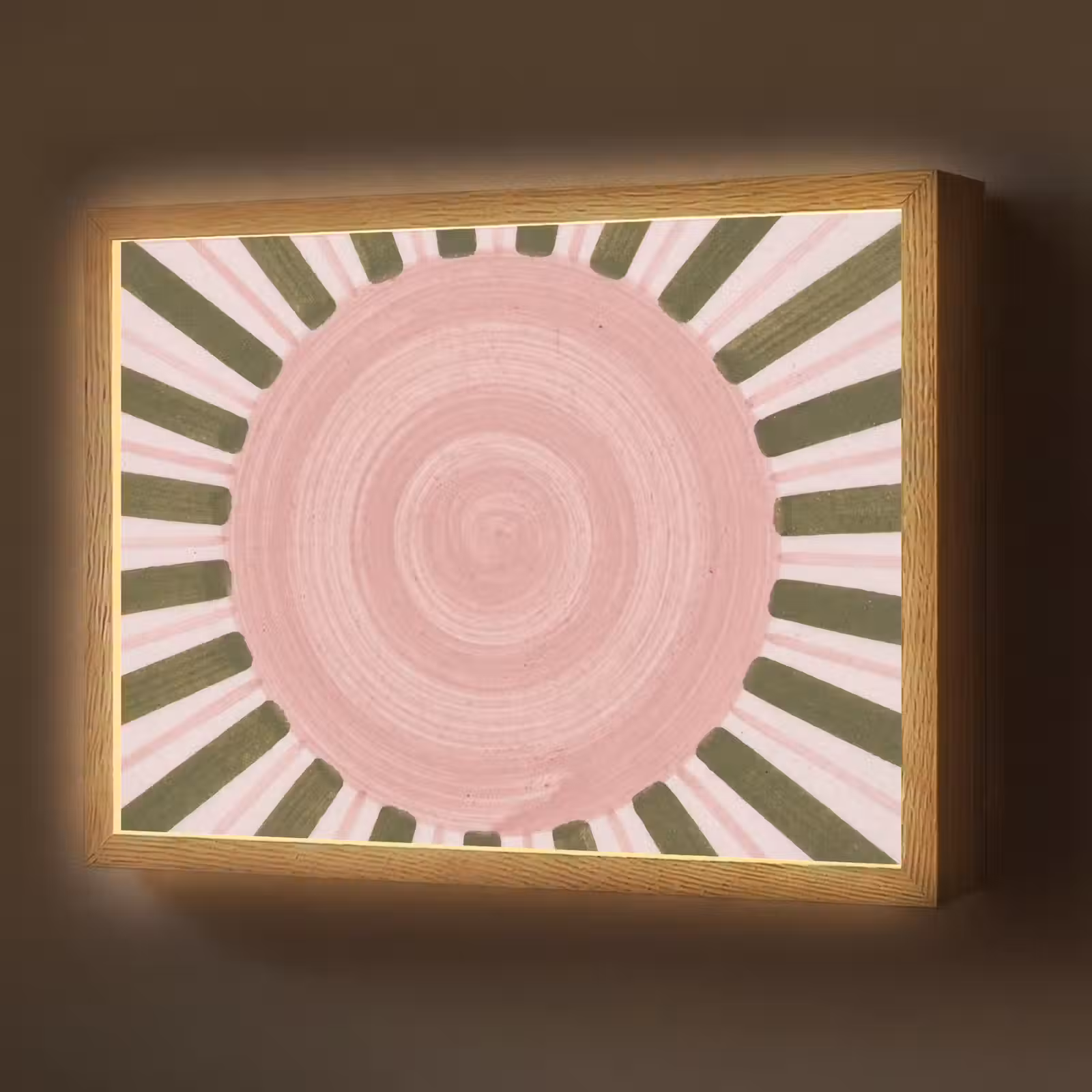 Lightbox - Wandlamp - Patroon - Cirkel - Stralen - Abstract - Roze — 1