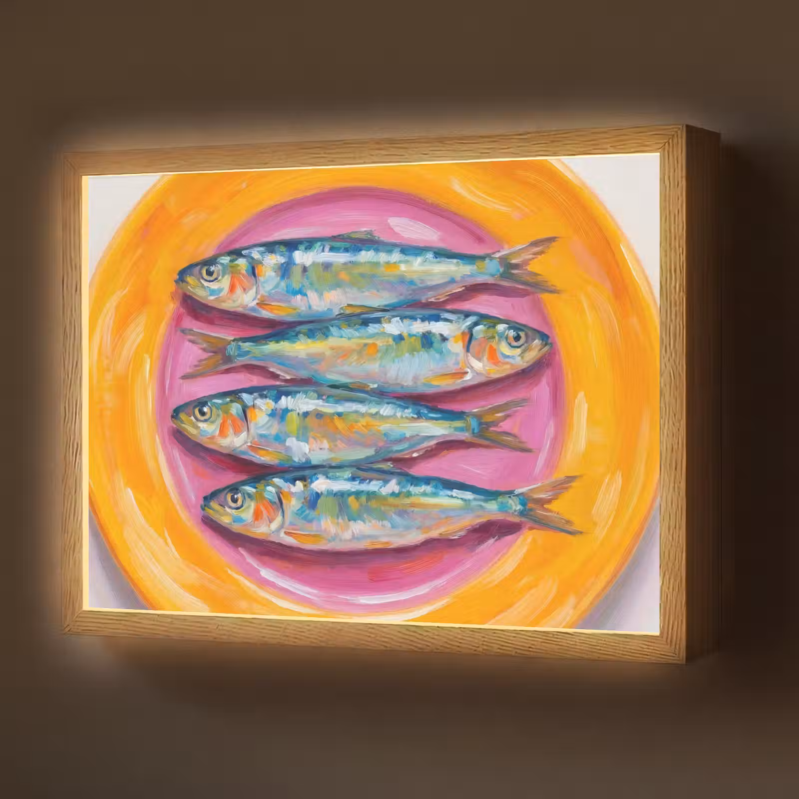 Lightbox - Wandlamp - Vis - Vier - Eten - Modern - Kleurrijk — 1