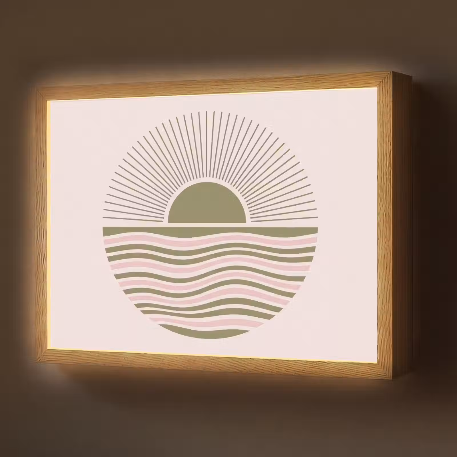 Lightbox - Wandlamp - Zon - Zee - Abstract - Modern - Roze — 1