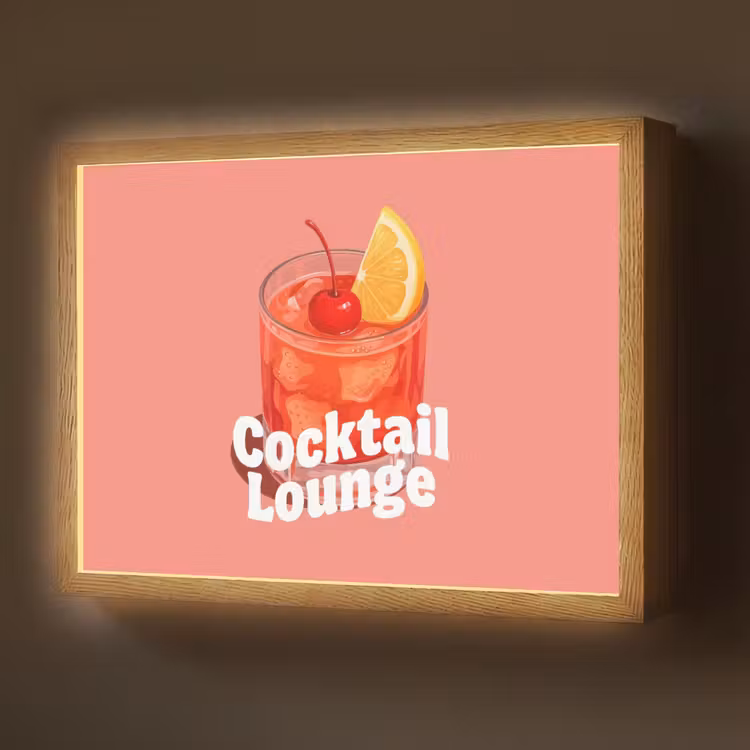 Lightbox - Wandlamp - Cocktail Lounge - Glas - Koraal — 1