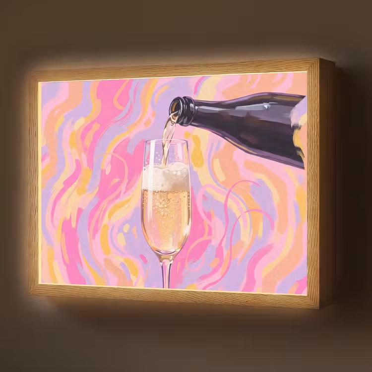Lightbox - Wandlamp - Drank - Inschenken - Feest - Abstract - Roze — 1