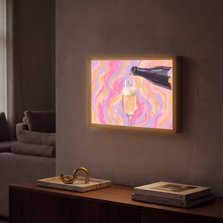 Lightbox - Wandlamp - Drank - Inschenken - Feest - Abstract - Roze — 2