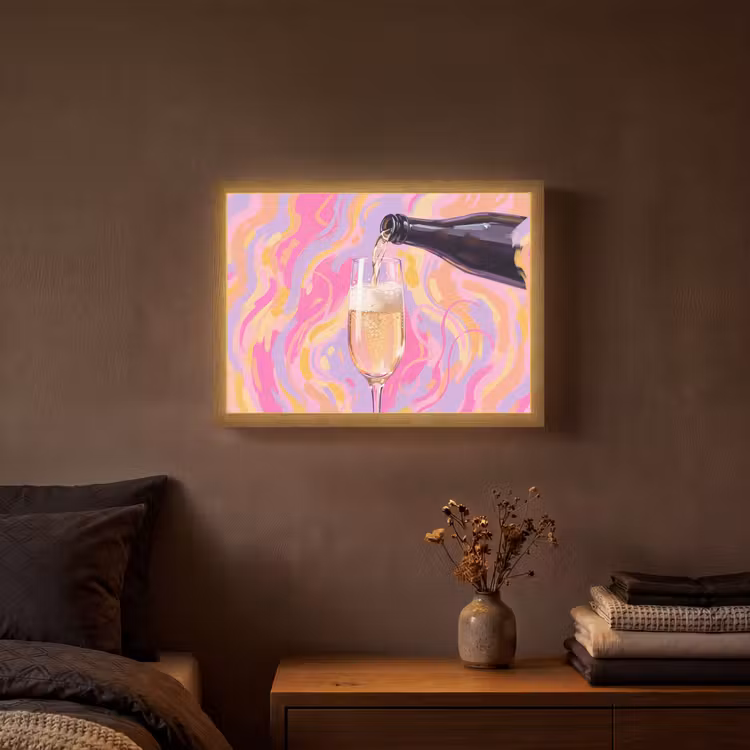 Lightbox - Wandlamp - Drank - Inschenken - Feest - Abstract - Roze — 3