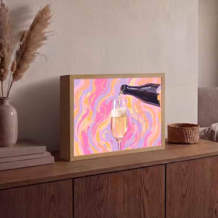 Lightbox - Wandlamp - Drank - Inschenken - Feest - Abstract - Roze — 4