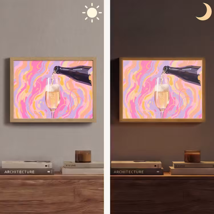 Lightbox - Wandlamp - Drank - Inschenken - Feest - Abstract - Roze — 6