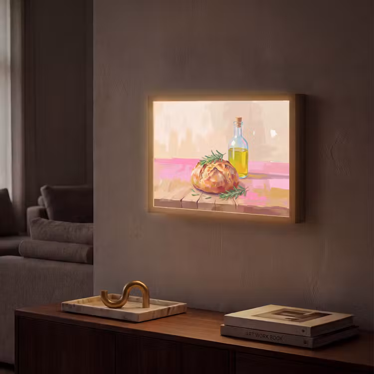 Lightbox - Wandlamp - Eten - Brood - Olijfolie - Abstract - Keuken — 2