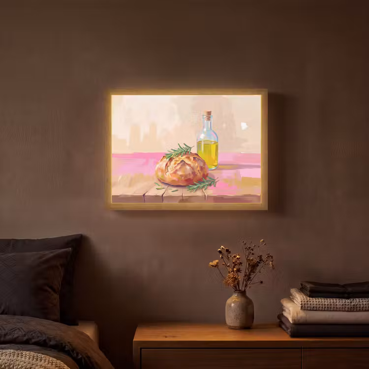 Lightbox - Wandlamp - Eten - Brood - Olijfolie - Abstract - Keuken — 3