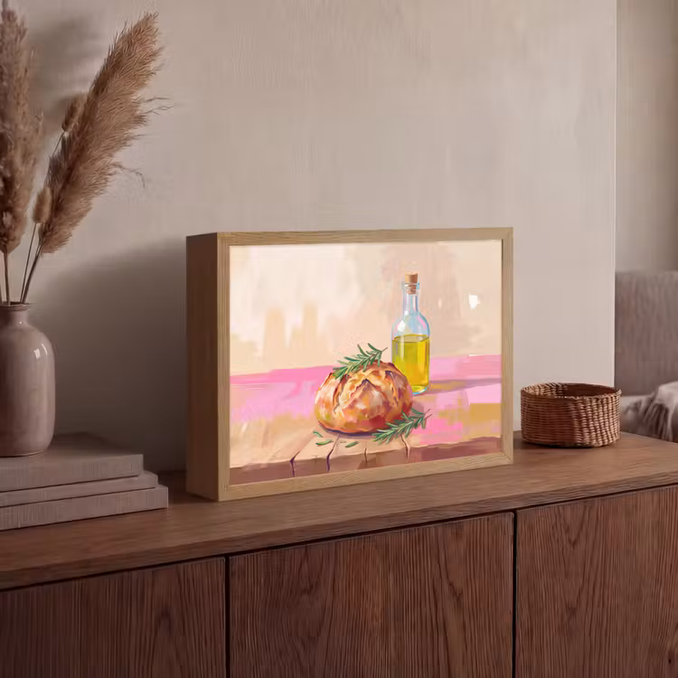 Lightbox - Wandlamp - Eten - Brood - Olijfolie - Abstract - Keuken — 4