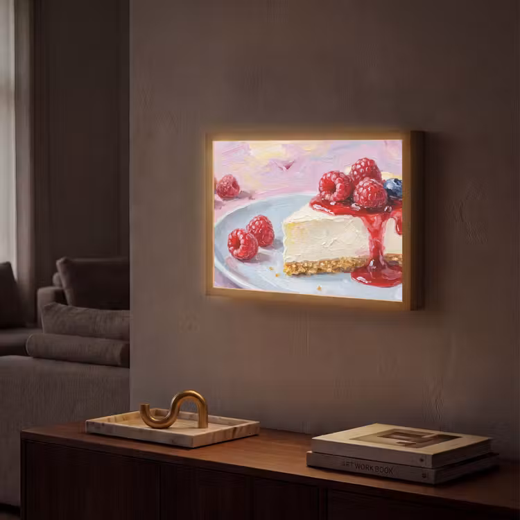 Lightbox - Wandlamp - Eten - Cheesecake - Bessen - Abstract - Roze — 2