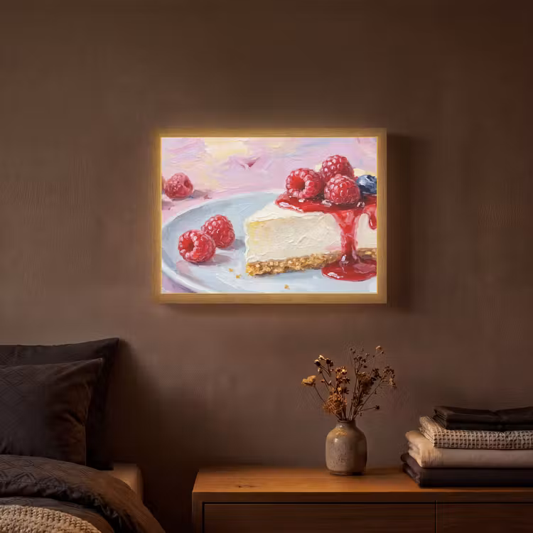Lightbox - Wandlamp - Eten - Cheesecake - Bessen - Abstract - Roze — 3