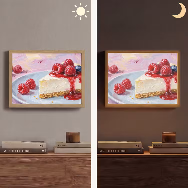Lightbox - Wandlamp - Eten - Cheesecake - Bessen - Abstract - Roze — 6