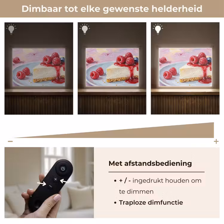 Lightbox - Wandlamp - Eten - Cheesecake - Bessen - Abstract - Roze — 9