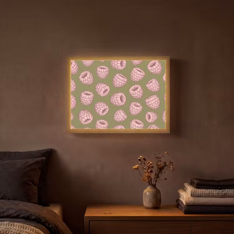 Lightbox - Wandlamp - Eten - Patroon - Illustratie - Roze - Groen — 3