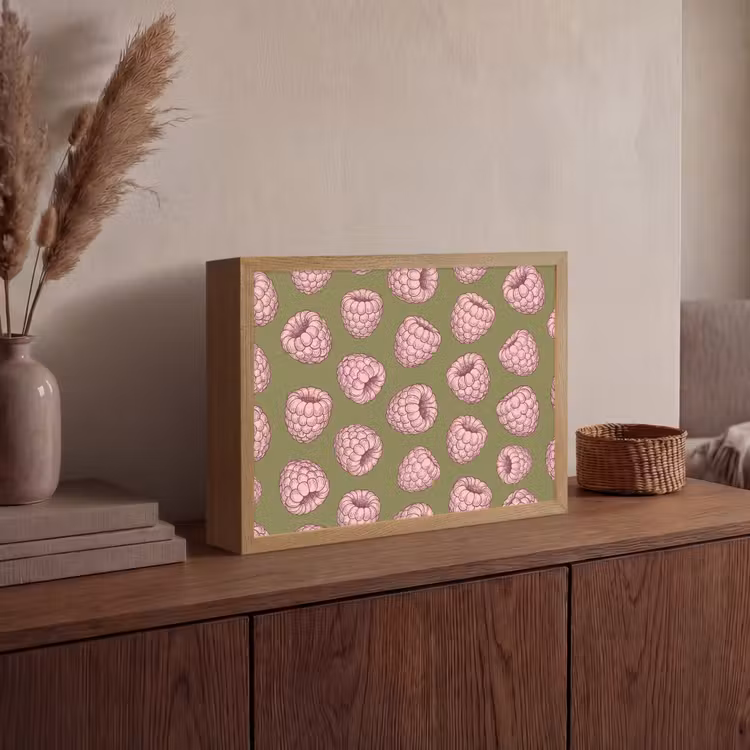 Lightbox - Wandlamp - Eten - Patroon - Illustratie - Roze - Groen — 4