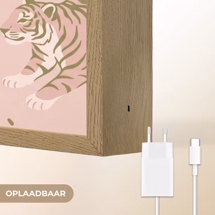 Lightbox - Wandlamp - Kat - Springend - Bloemen - Abstract - Roze — 7