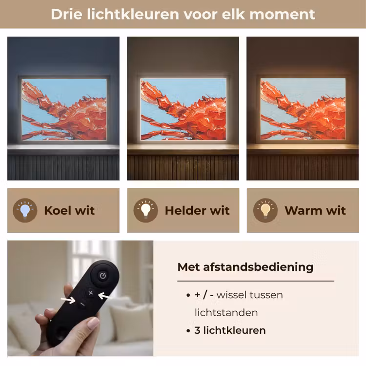 Lightbox - Wandlamp - Krab - Zee - Dieren - Abstract - Rood — 8