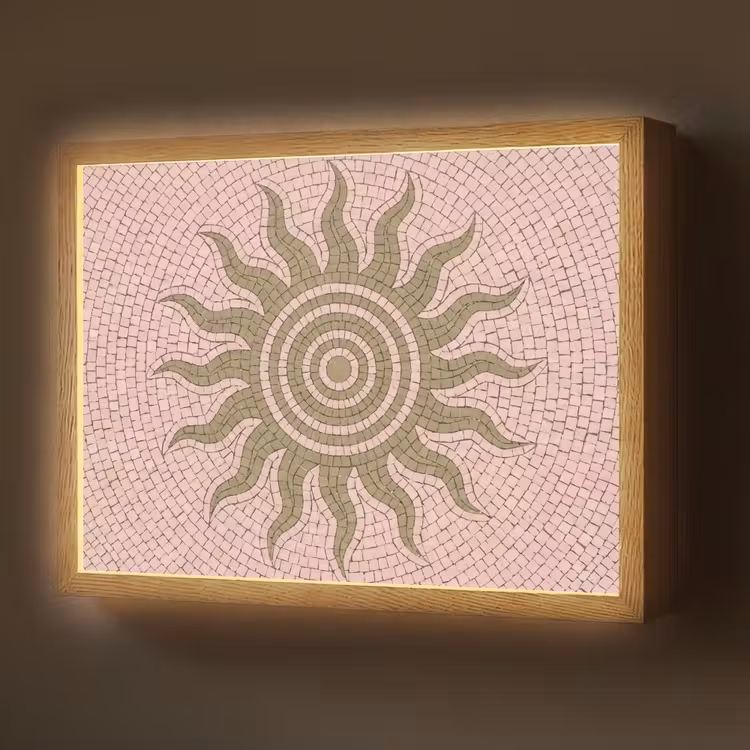 Lightbox - Wandlamp - Mozaïek - Zon - Patroon - Klassiek - Roze — 1