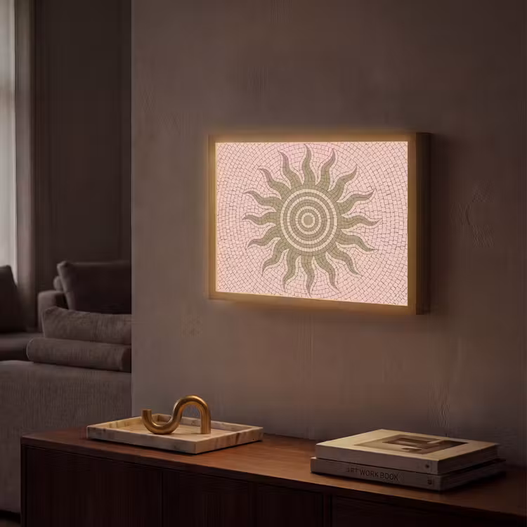 Lightbox - Wandlamp - Mozaïek - Zon - Patroon - Klassiek - Roze — 2