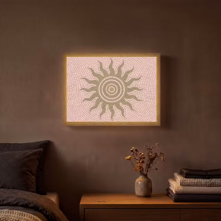 Lightbox - Wandlamp - Mozaïek - Zon - Patroon - Klassiek - Roze — 3