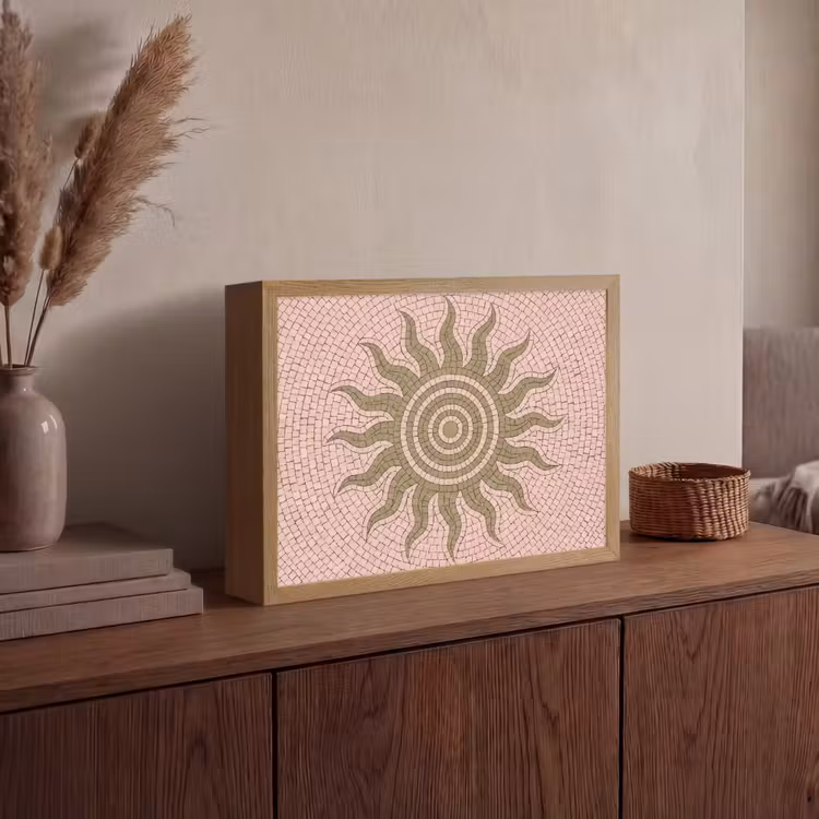 Lightbox - Wandlamp - Mozaïek - Zon - Patroon - Klassiek - Roze — 4