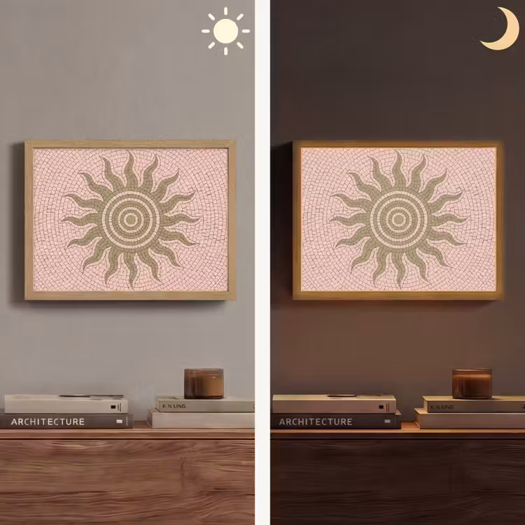 Lightbox - Wandlamp - Mozaïek - Zon - Patroon - Klassiek - Roze — 6