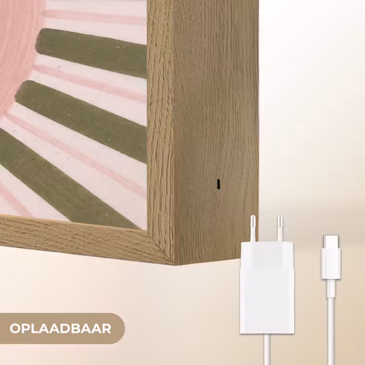 Lightbox - Wandlamp - Patroon - Cirkel - Stralen - Abstract - Roze — 7