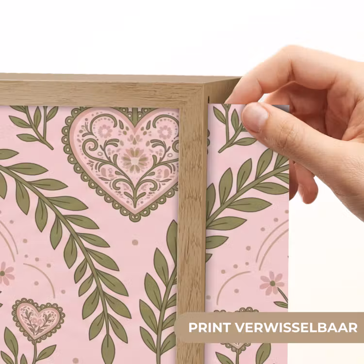 Lightbox - Wandlamp - Patroon - Hart - Bloemen - Folkloristisch - Roze — 5