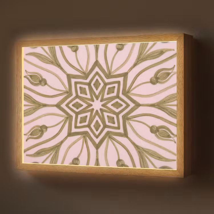 Lightbox - Wandlamp - Patroon - Mandala - Decoratie - Abstract - Groen — 1