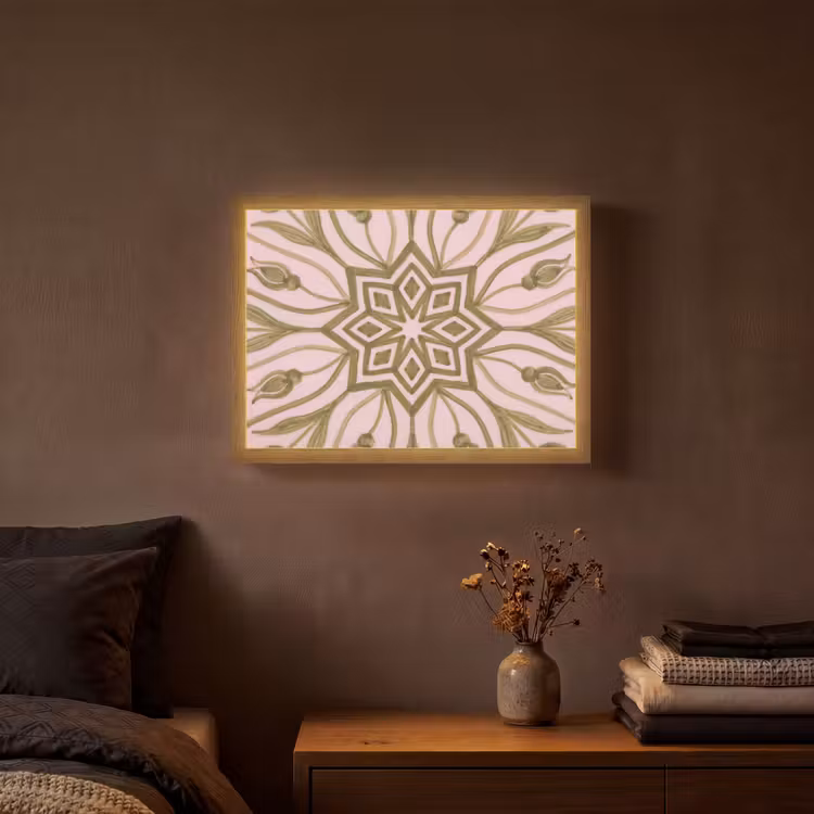 Lightbox - Wandlamp - Patroon - Mandala - Decoratie - Abstract - Groen — 3