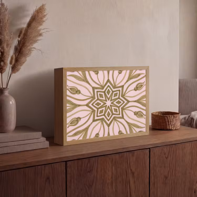 Lightbox - Wandlamp - Patroon - Mandala - Decoratie - Abstract - Groen — 4