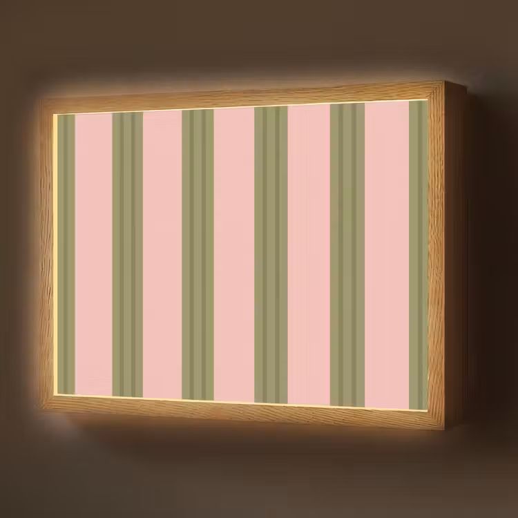 Lightbox - Wandlamp - Patroon - Strepen - Abstract - Roze - Groen — 1