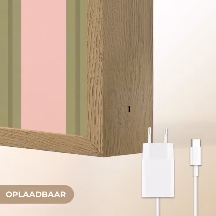 Lightbox - Wandlamp - Patroon - Strepen - Abstract - Roze - Groen — 7