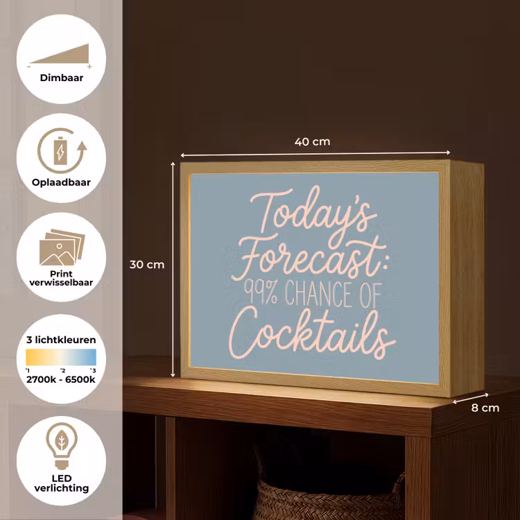 Lightbox - Wandlamp - Today's Forecast - Cocktails - Blauw — 10