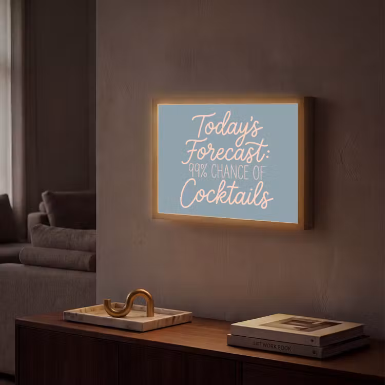 Lightbox - Wandlamp - Today's Forecast - Cocktails - Blauw — 2