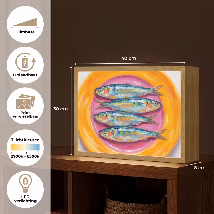Lightbox - Wandlamp - Vis - Vier - Eten - Modern - Kleurrijk — 10