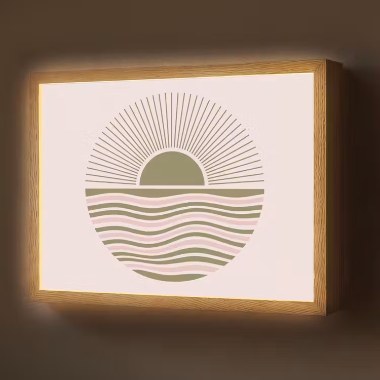 Lightbox - Wandlamp - Zon - Zee - Abstract - Modern - Roze — 1