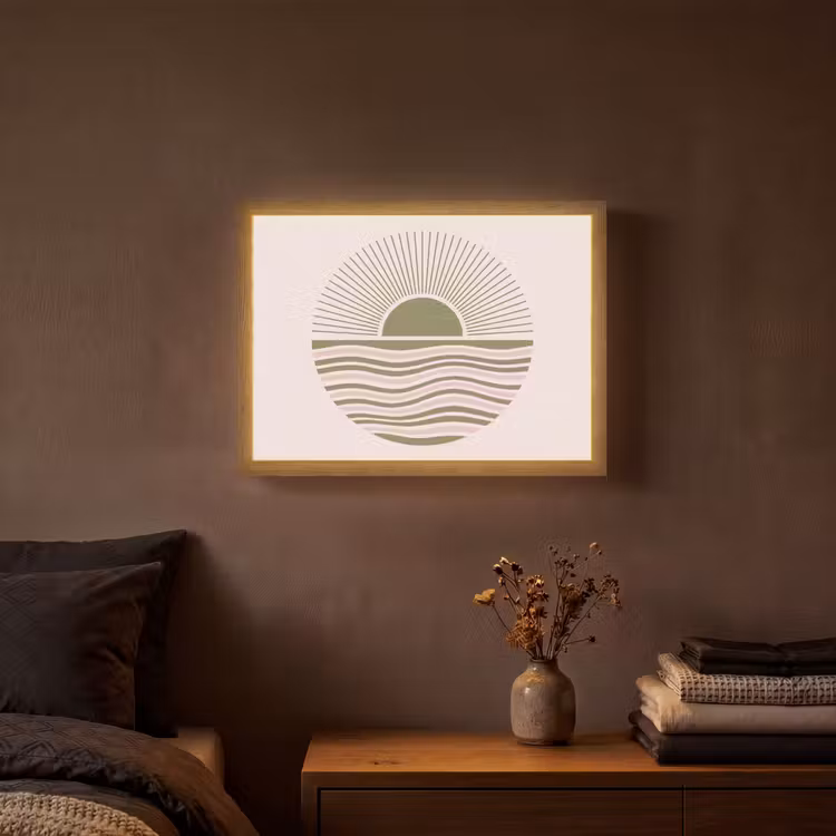 Lightbox - Wandlamp - Zon - Zee - Abstract - Modern - Roze — 3