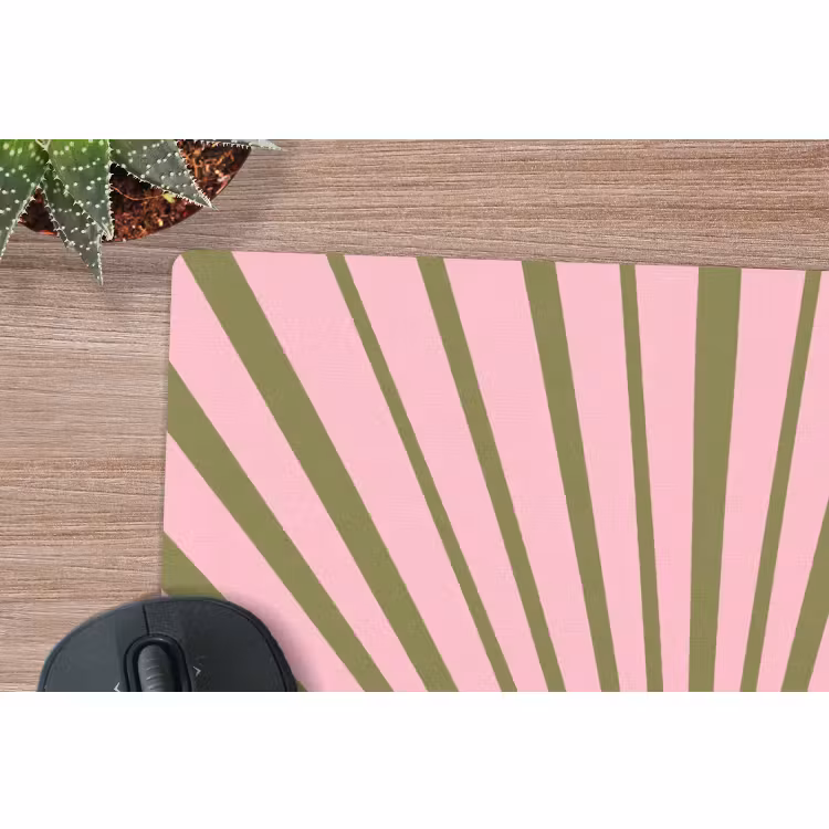Muismat - Abstract - Stralen - Grafisch - Roze - Groen — 4