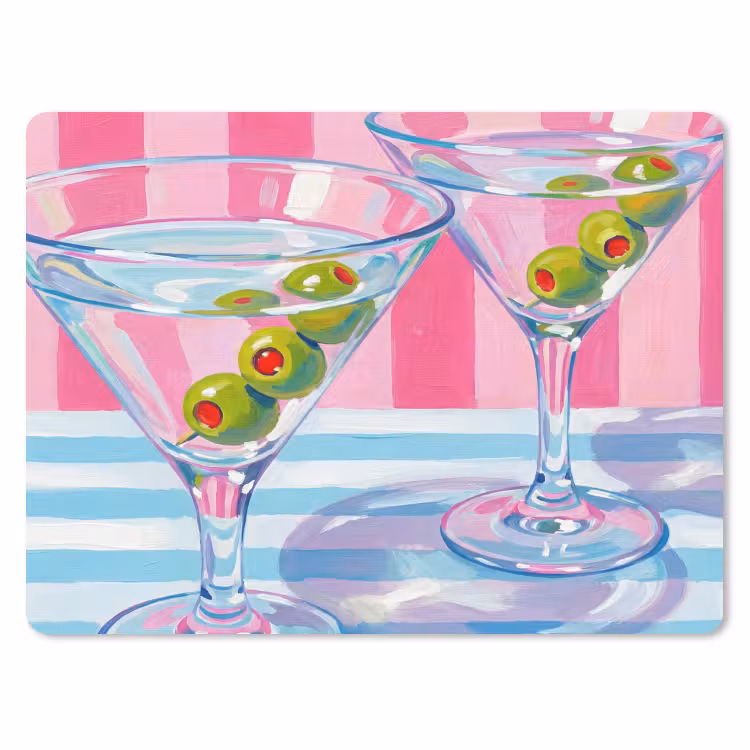 Muismat - Cocktail - Olijven - Kunst - Modern - Roze — 1