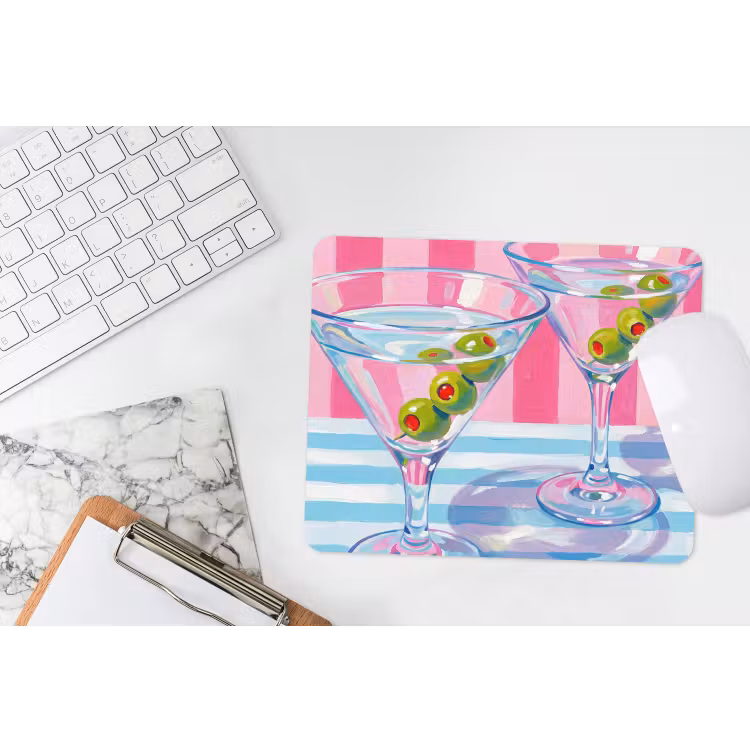 Muismat - Cocktail - Olijven - Kunst - Modern - Roze — 2