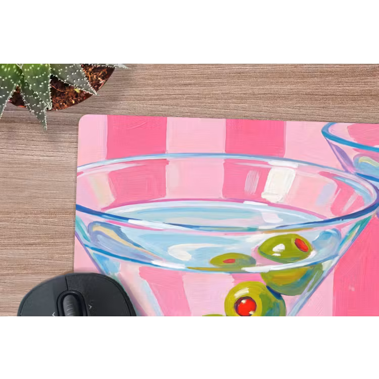 Muismat - Cocktail - Olijven - Kunst - Modern - Roze — 4