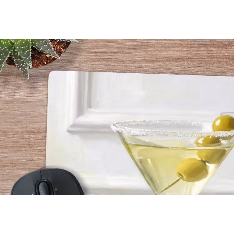 Muismat - Drank - Martini - Olijven - Modern - Wit — 4