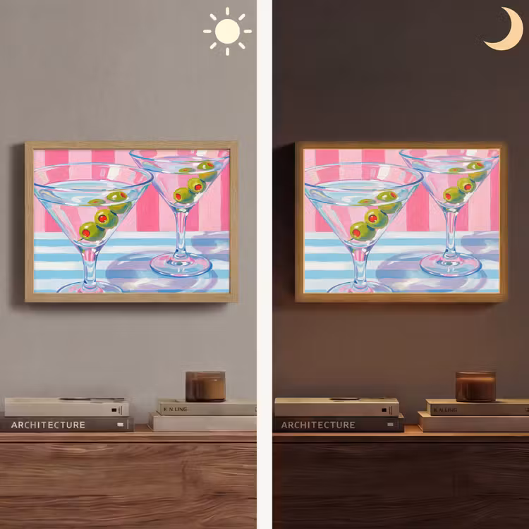 Lightbox - Wandlamp - Cocktail - Olijven - Kunst - Modern - Roze — 6