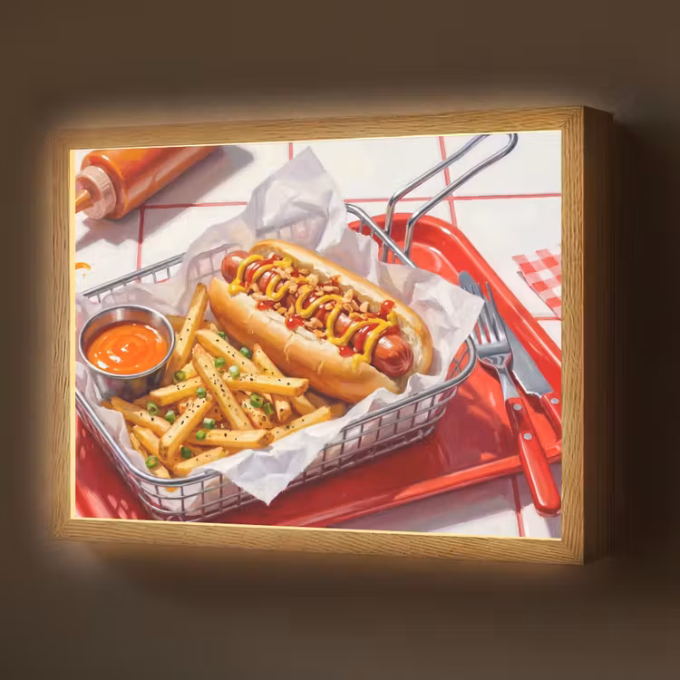 Lightbox - Wandlamp - Eten - Hotdog - Fastfood - Modern - Rood — 1