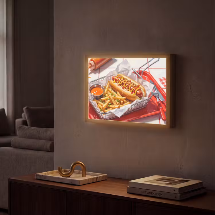 Lightbox - Wandlamp - Eten - Hotdog - Fastfood - Modern - Rood — 2