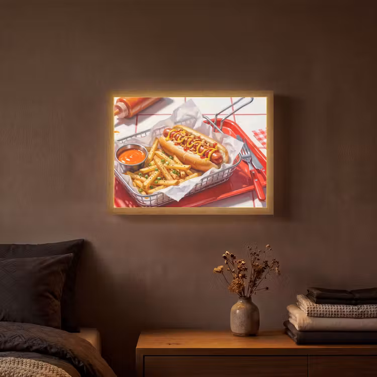 Lightbox - Wandlamp - Eten - Hotdog - Fastfood - Modern - Rood — 3