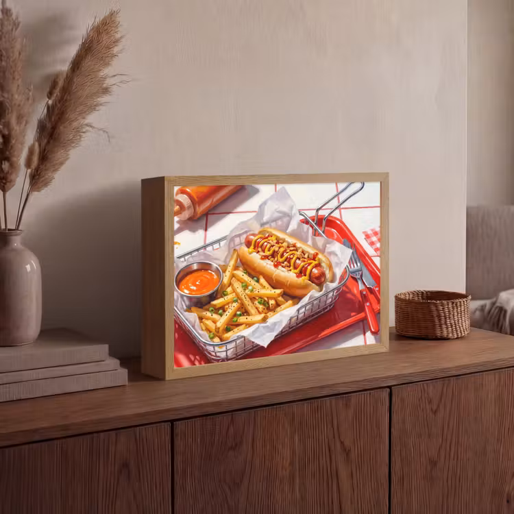 Lightbox - Wandlamp - Eten - Hotdog - Fastfood - Modern - Rood — 4